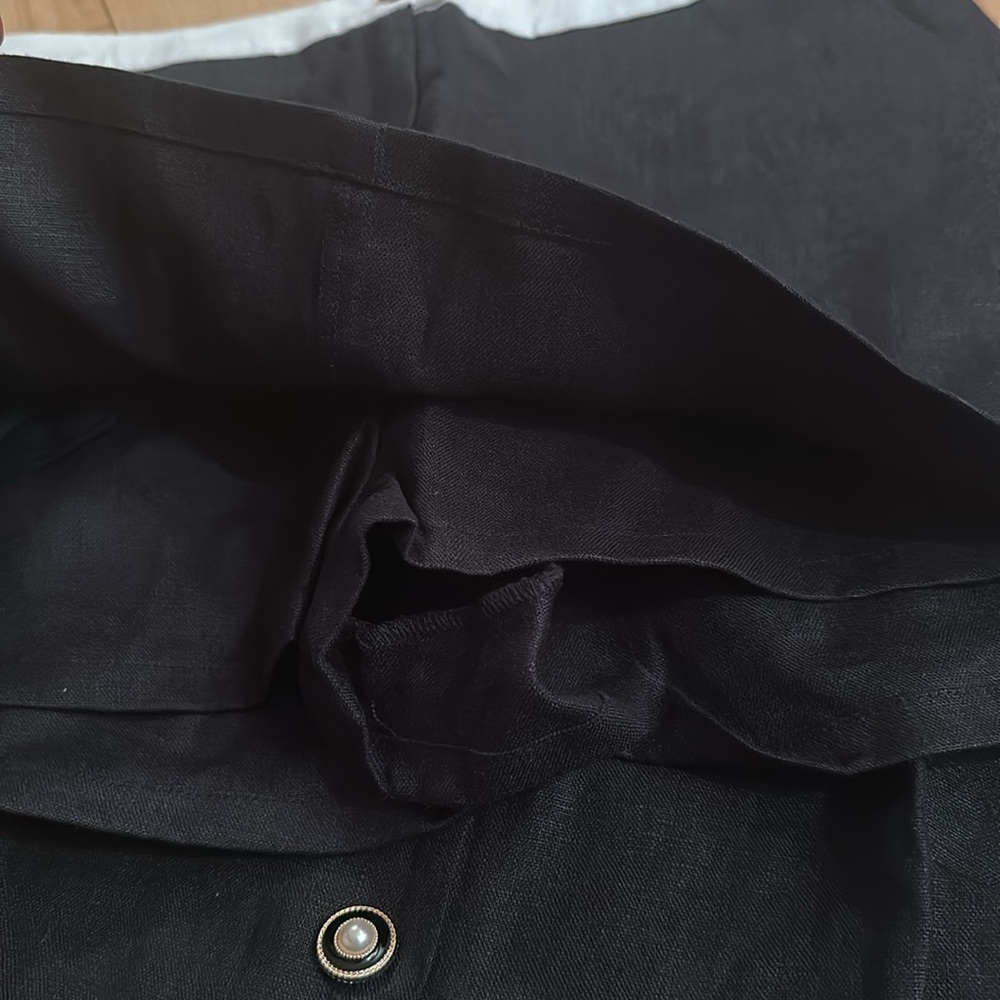 NEW Reformation Roxy Linen Two Piece Skort in Black White Contrast | size 2 - Picture 11 of 11